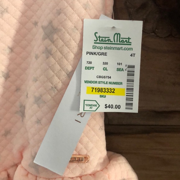 TAHARI GIRL PINK RUFFLED DRESS 4 T STARS - Picture 5 of 7